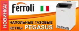 Пополнение ассортимента – напольные газовые котлы Ferroli PEGASUS